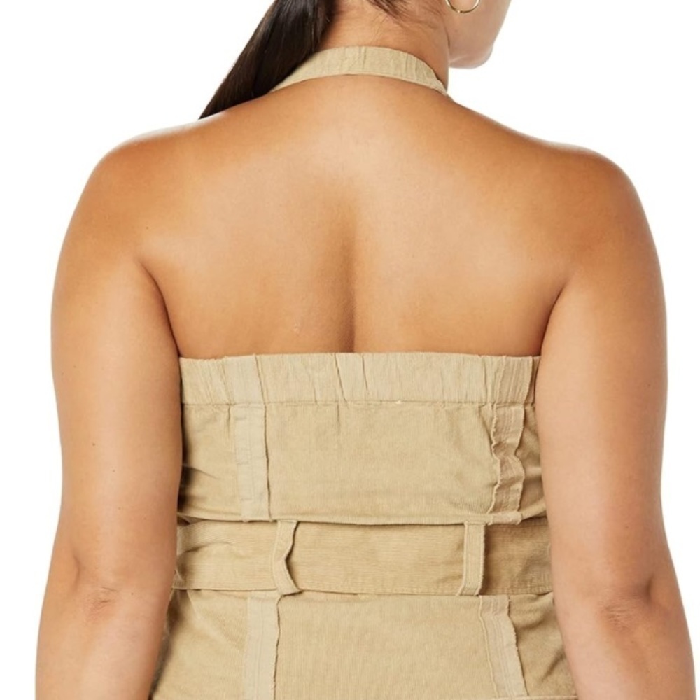 Making the Cut Deconstructed Strapless Corset halter Top size XXS corduroy - Picture 3 of 14